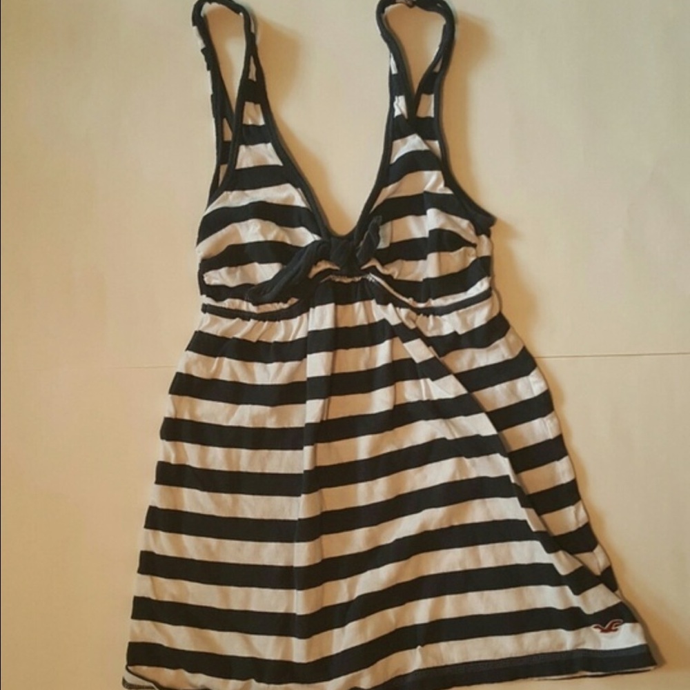 Hollister Co Navy and white stripe tank